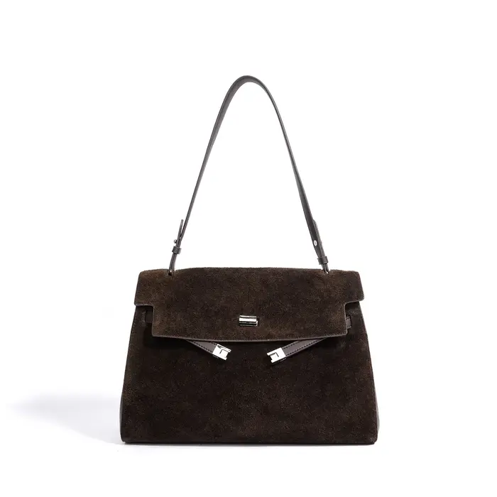 Sac à main en cuir véritable suédé pour femme
