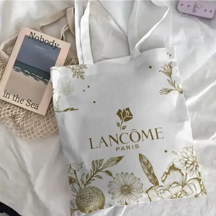 Sac fourre-tout esthétique en toile florale L-L-LancomeS : Grand sac à bandoulière réversible pour t