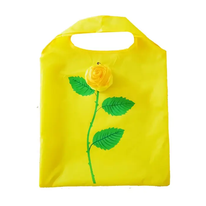 Sacs de courses à fleurs roses, organisateurs de rangement portables, en tissu Polyester, sac écolog