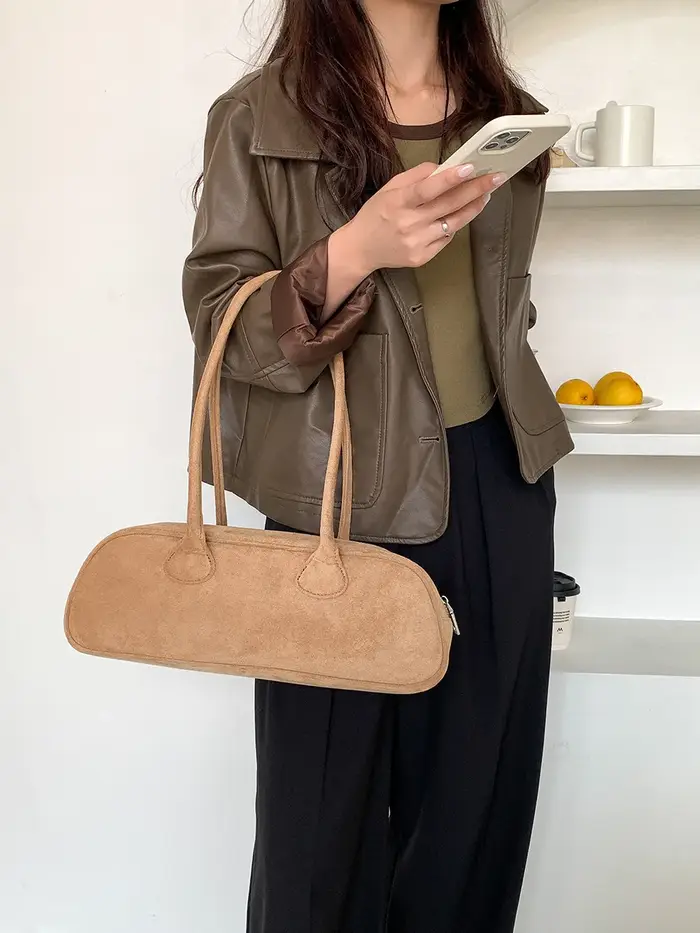 Sac à main rétro en daim pour femme