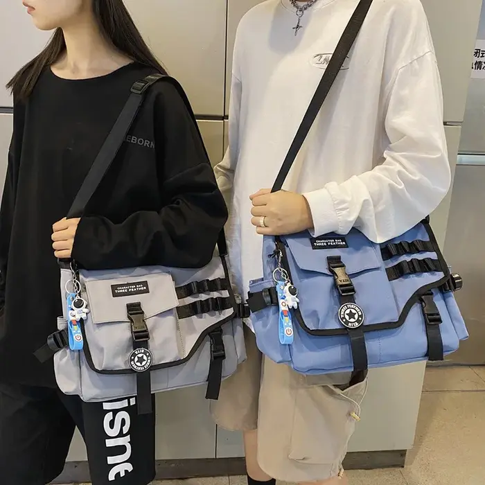 Sacs à bandoulière en toile pour femmes 2023 Nylon hommes postier étudiant sac