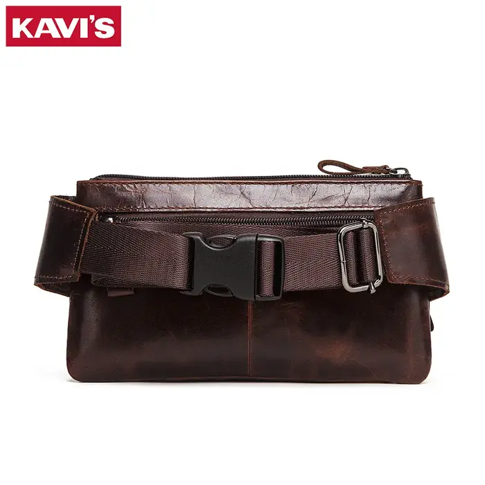 KAVIS Sac messager pour homme en cuir