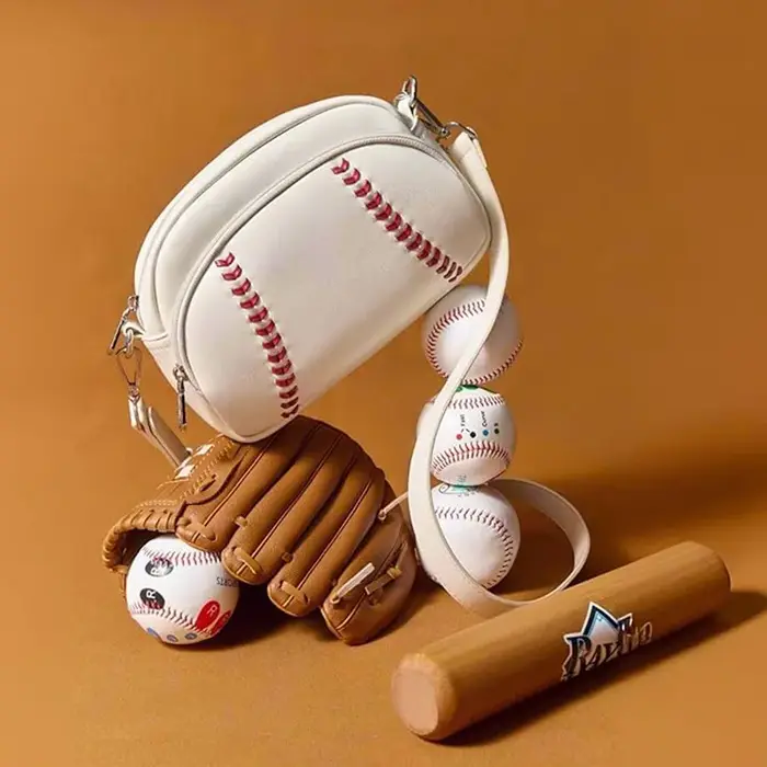 Nouveau sac à bandoulière en cuir de Style Baseball populaire rétro