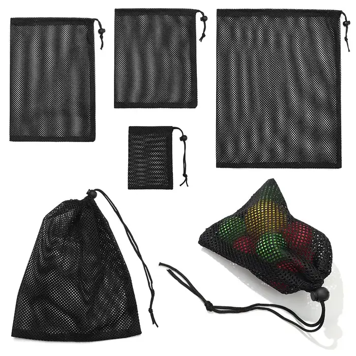 Pochette de rangement de haute qualité, sac à cordon, maille en Nylon, multi-usage, voyage à domicil