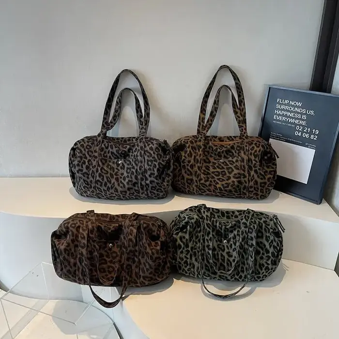 Sac fourre-tout grande capacité imprimé léopard pour femme