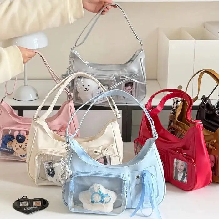 Y2k Harajuku sac à bandoulière femmes coréen Transparent Ita sac école sac