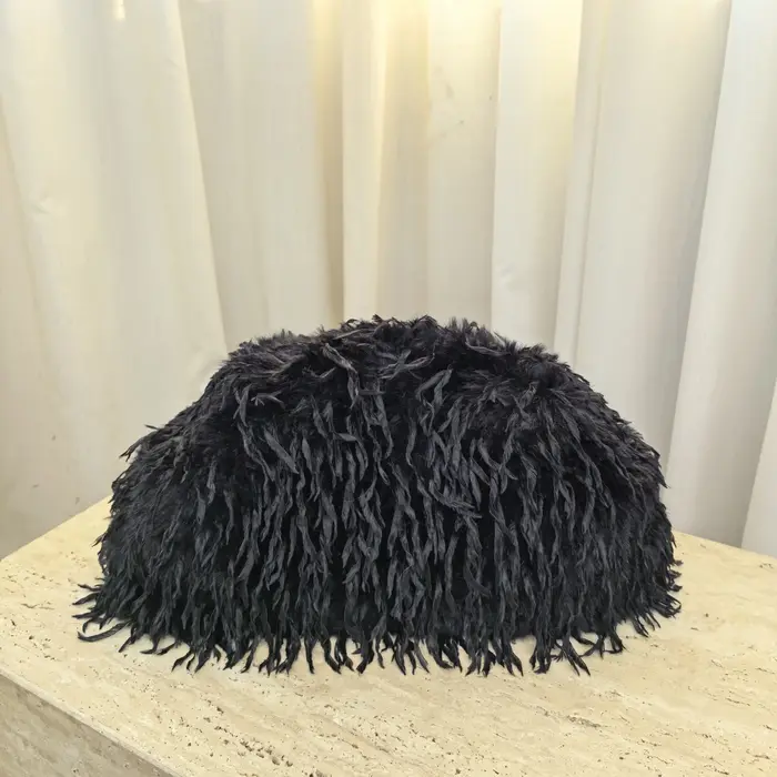 Sac moelleux en plumes, grand sac nuage, pochette plissée, sac féerique en peluche