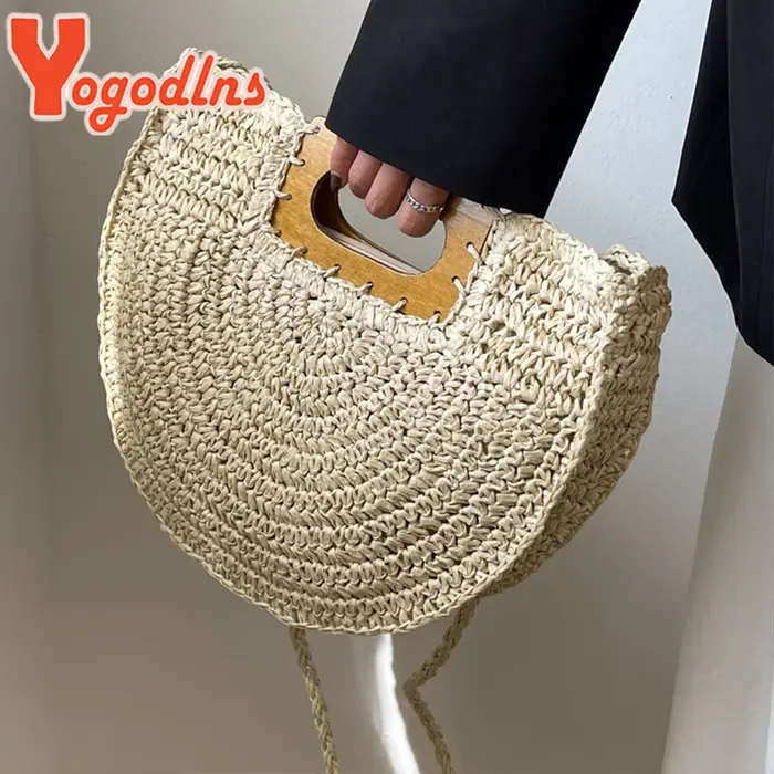Sac de paille minimaliste pour femmes