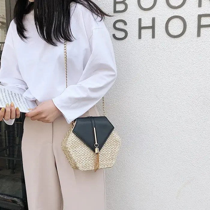 Sac à main en rotin pour femmes