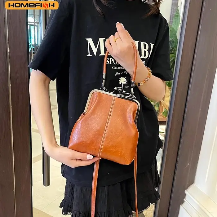 Sac à main marron de Style Vintage pour femmes