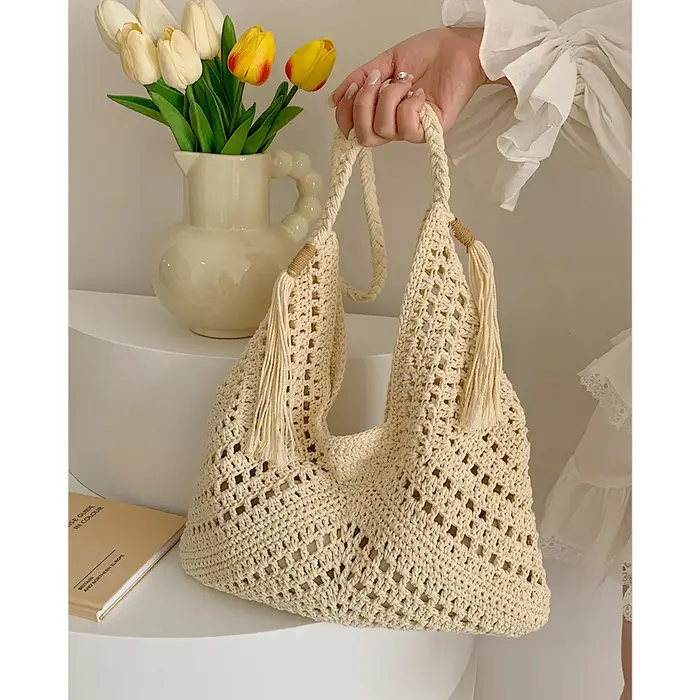 Sac fourre-tout tissé FOXER pour femme, nouvelle collection été 2026, sac de voyage à bandoulière po