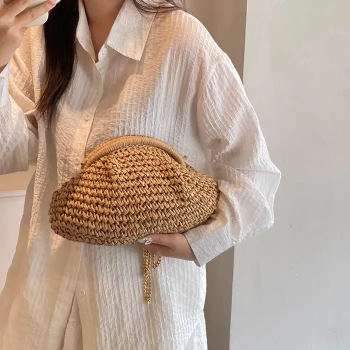 JOStrap-Sac à Main Tissé en Paille pour Femme