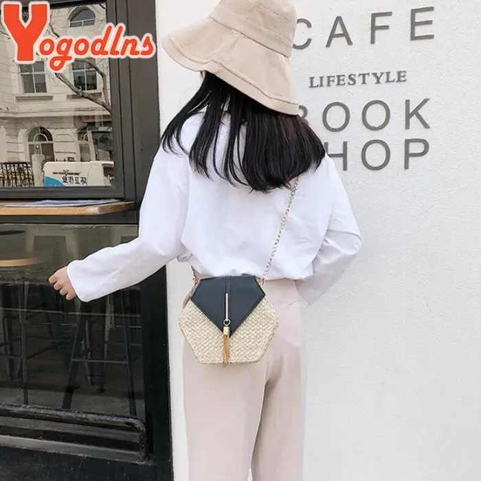 Yogodlns-Sac à main en rotin pour femmes
