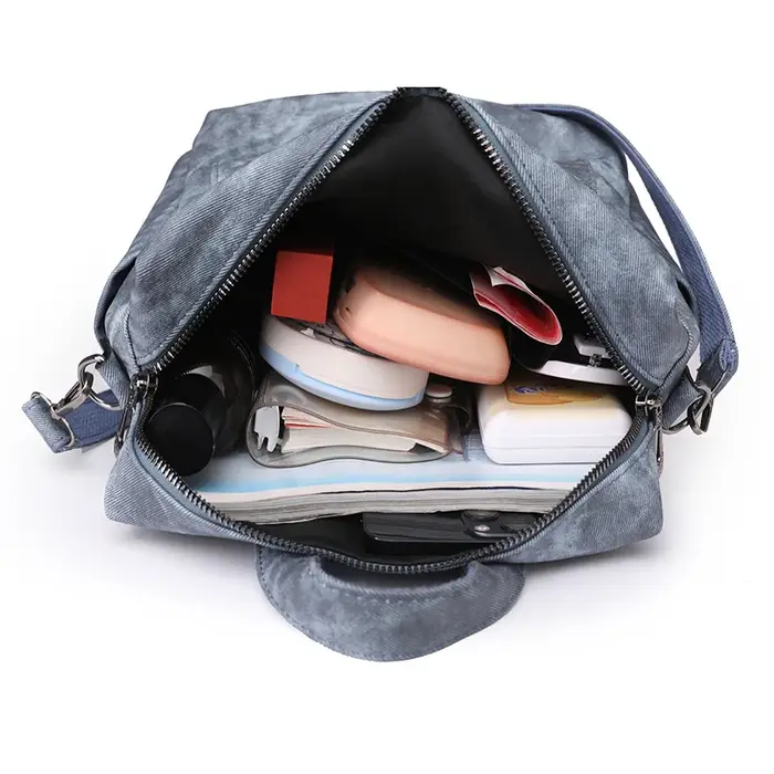 Sac à dos en cuir monochrome pour femme