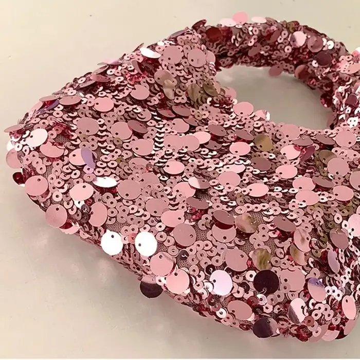 Sac à main à paillettes argentées pour téléphone portable