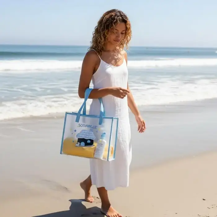 Sac à main bleu imprimé