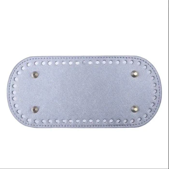 Fond Long 22x10cm pour sac tricoté, Base de sac en cuir PU, fond fait à la main avec trous, accessoi