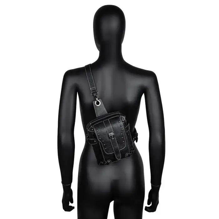 Sac à Bandoulière en Cuir PU Noir