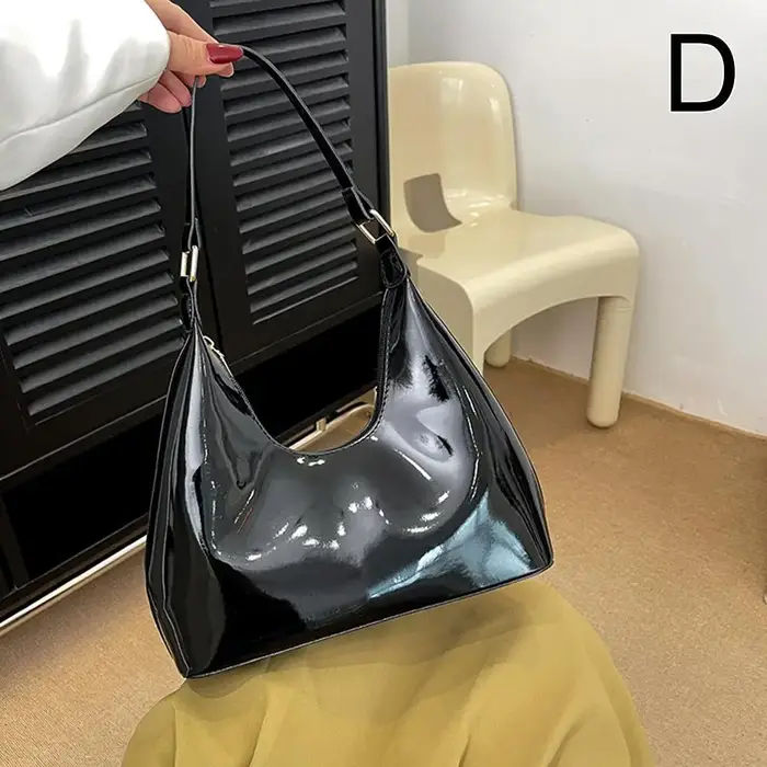 Sac à bandoulière Vintage brillant en cuir PU pour femmes