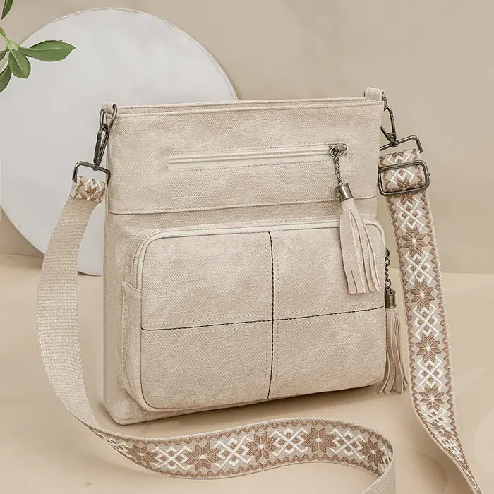 Mini sac à bandoulière en cuir véritable