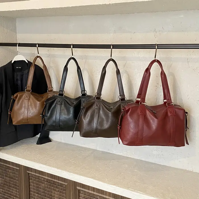 Sac fourre-tout de grande capacité pour femmes, sac à bandoulière de voyage de bonne qualité, sac à main noir marron pour dames, sacoche en cuir Pu solide