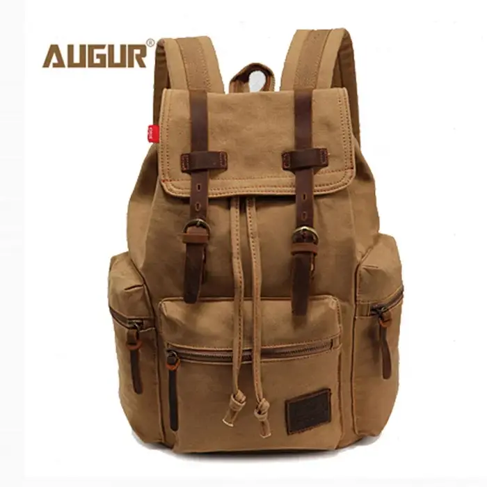 AUGUR-Sac d'école en toile vintage SR pour hommes, sacs de voyage pour hommes, grande capacité, sac