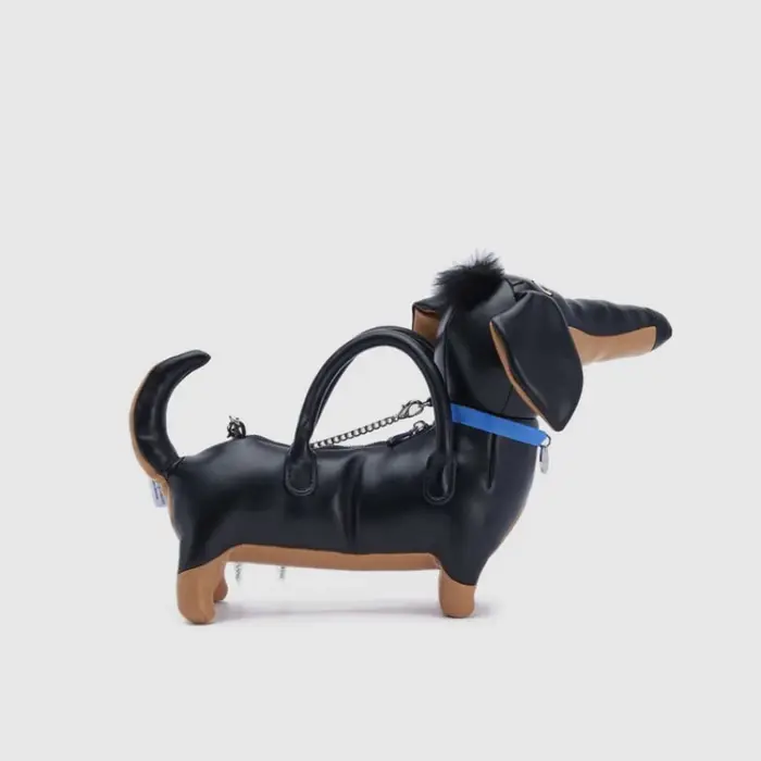 JOCross-Sacs à main en forme de chien de teckel de dessin animé pour femmes