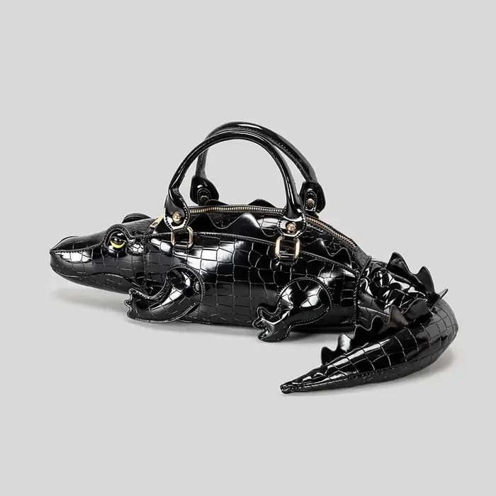 Sacs à main pour femmes au design crocodile simulé 2026 – Sacs à bandoulière amusants à motif crocod