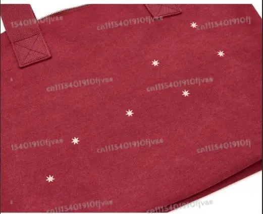 Sac fourre-tout en toile rouge brodé et imprimé