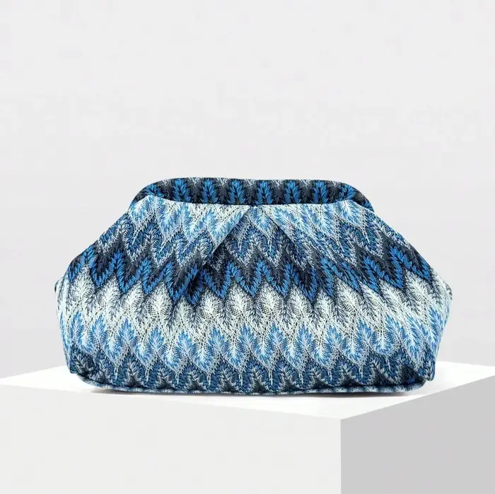 Pochette à fermoir colorblock style marocain
