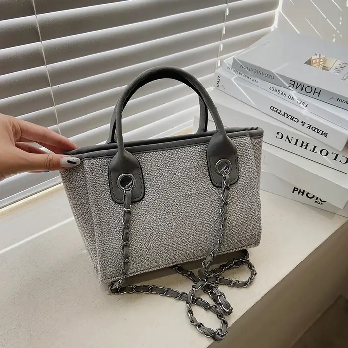 Sac à main en toile de grande capacité pour femme