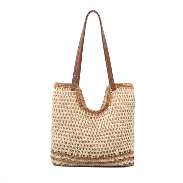 Tissu Patchwork grande capacité sacs à bandoulière été nouveau 2025 mode femmes sacs évider vacances