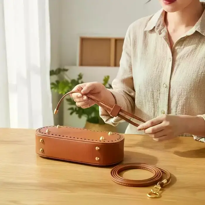 Kit de sac seau DIY – Base en cuir PU avec chaîne et sangle réglable, accessoires pour la fabrication de sacs à main au crochet