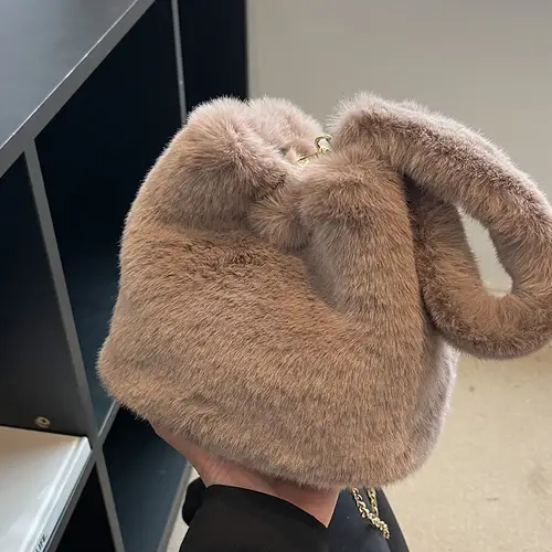Sac à bandoulière en fausse fourrure pour femme