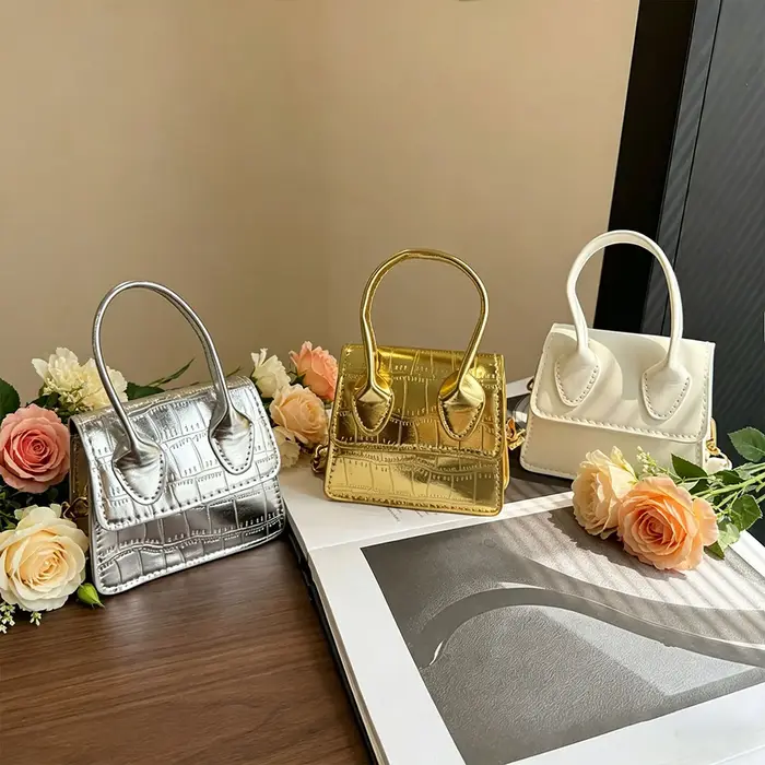 Sac carré miniature à motif de pierres colorées tendance