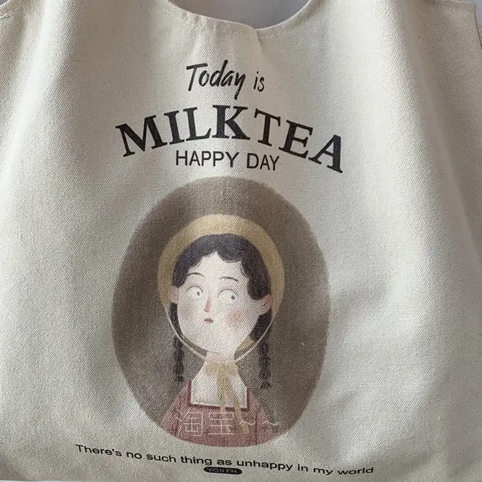Sac fourre-tout en toile réutilisable pour femmes et filles