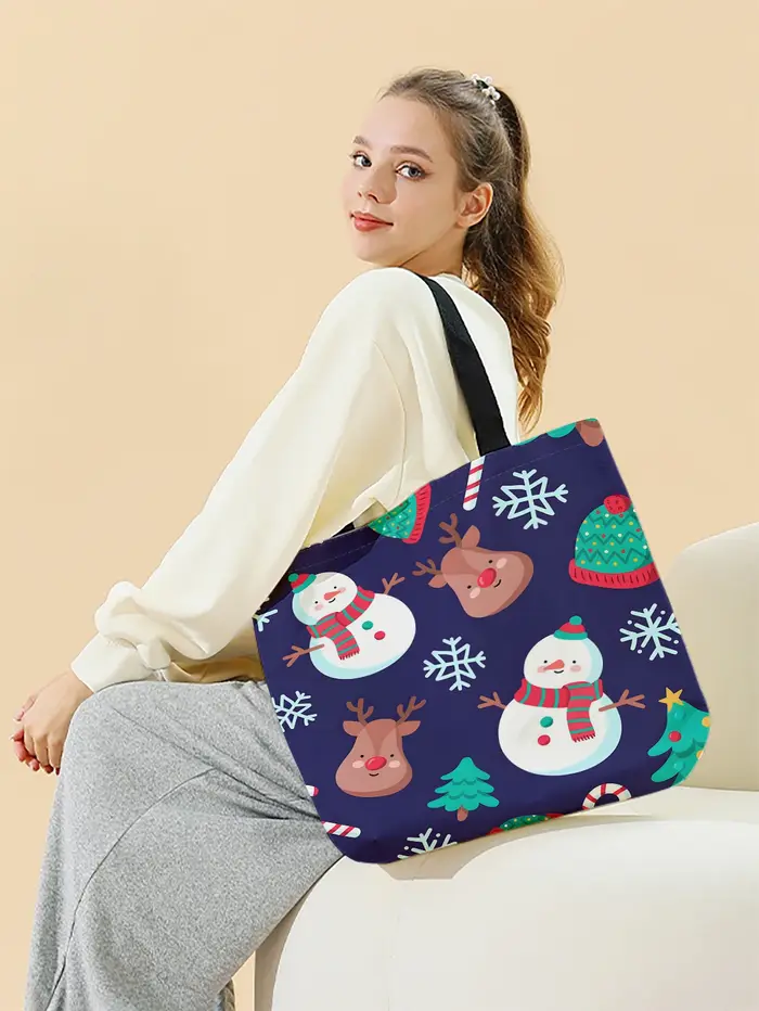 Sac à main décontracté imprimé sur le thème de noël
