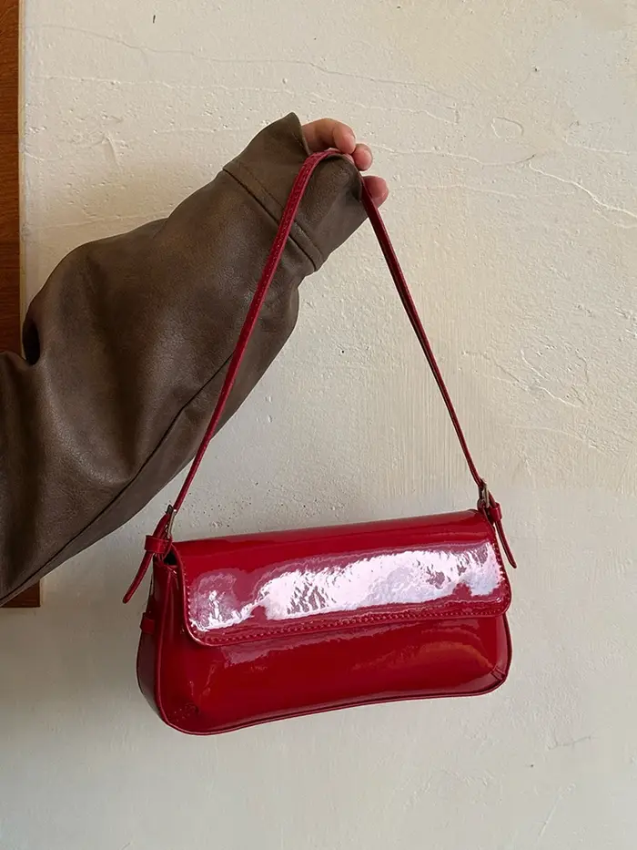 Sac à bandoulière sous les bras en cuir laqué, nouveau Style à la mode Simple pour les déplacements,