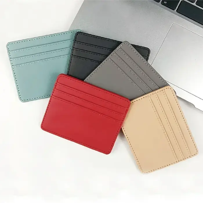 1Pc Pu Leather ID Card Holder Candy Color Bank Credit