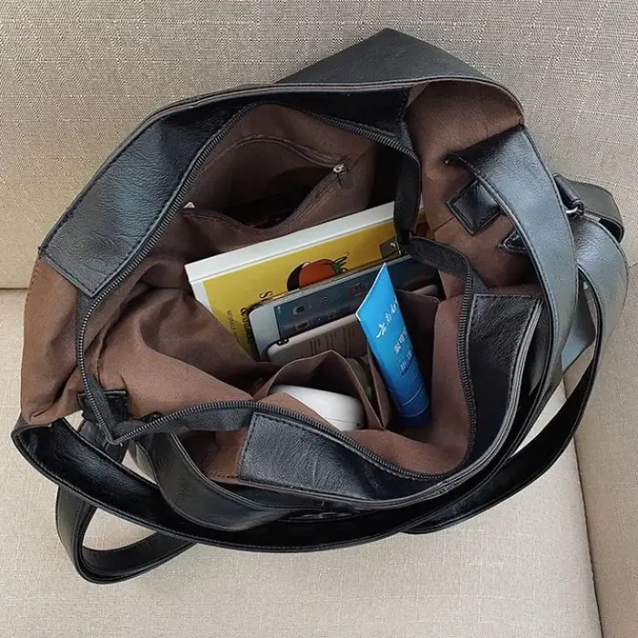 Grand sac fourre-tout en cuir pour femmes