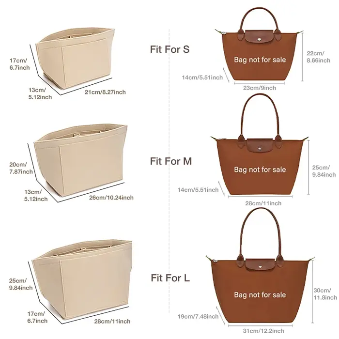 Sac d'insertion en feutre pour sac à main Longchamp