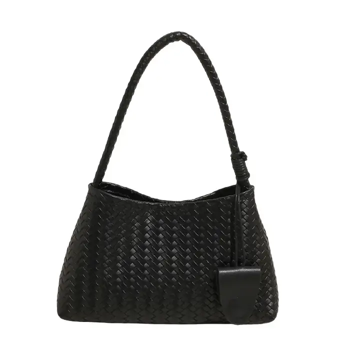 Sacs fourre-tout en cuir tressé tendance avec poignée supérieure tressée
