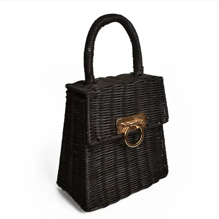 Sac de plage en rotin et paille pour femmes