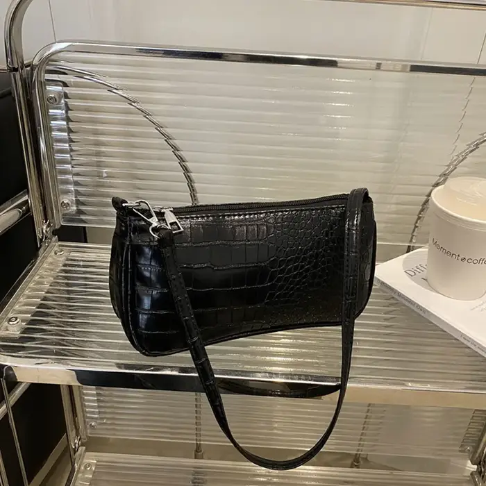Sac à bandoulière simple à motif crocodile, portefeuille polyvalent pour femme, sac crocodile imperm