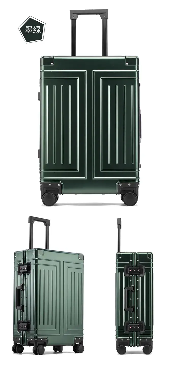 2024 capacité ensembles de bagages durables 100% valise en aluminium roues femmes fille hommes cabin