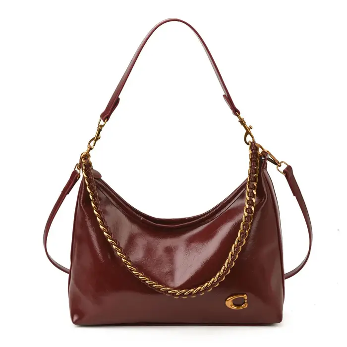 Sac à bandoulière et sac à main minimaliste tendance en cuir PU de haute qualité avec chaîne