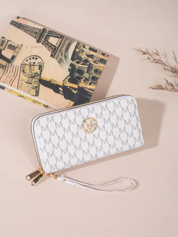 Portefeuille long à double fermeture éclair pour femmes