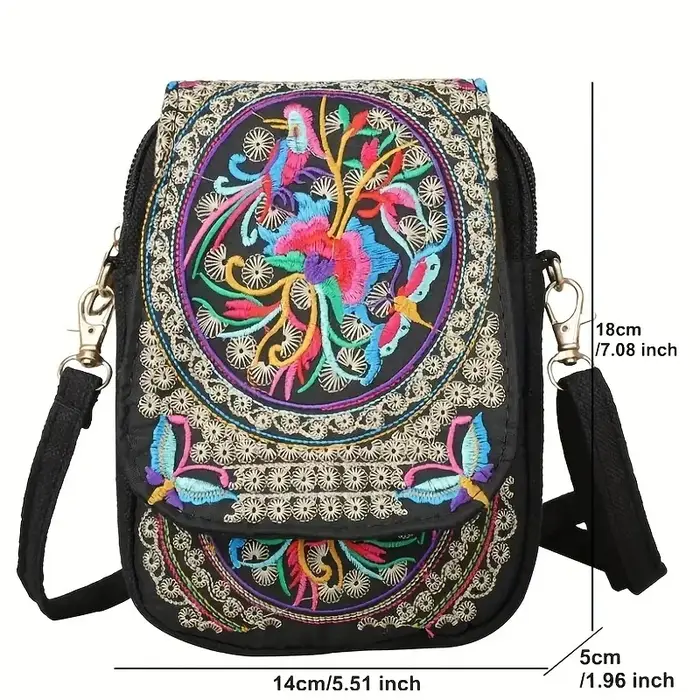 Sac à bandoulière multi-poches pour femme, sac à main en toile pour téléphone, petit sac à main de v
