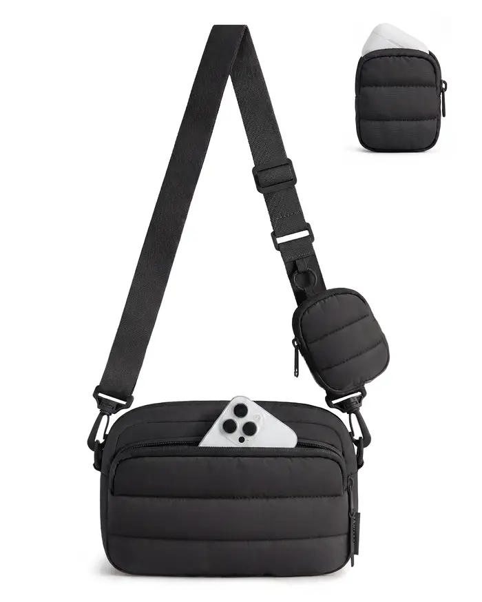 BAGSMART Petits sacs bandoulière pour femmes, sac à main matelassé avec pochette mignonne, sac à mai