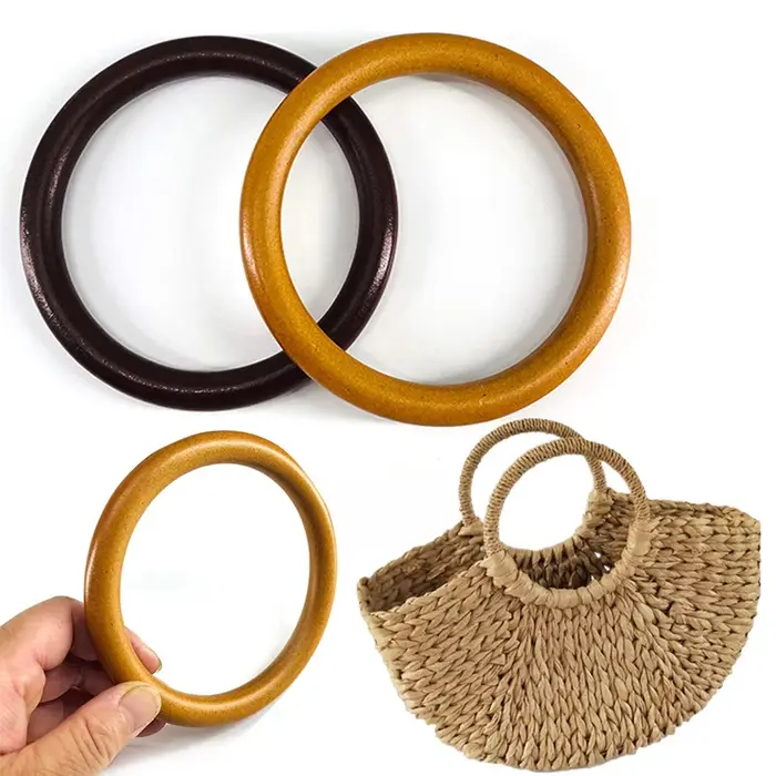 Poignée ronde en bois pour sac à main en bois massif, bricolage de remplacement, bagages, accessoires artisanaux, fabrication de cintre de sac, livraison directe